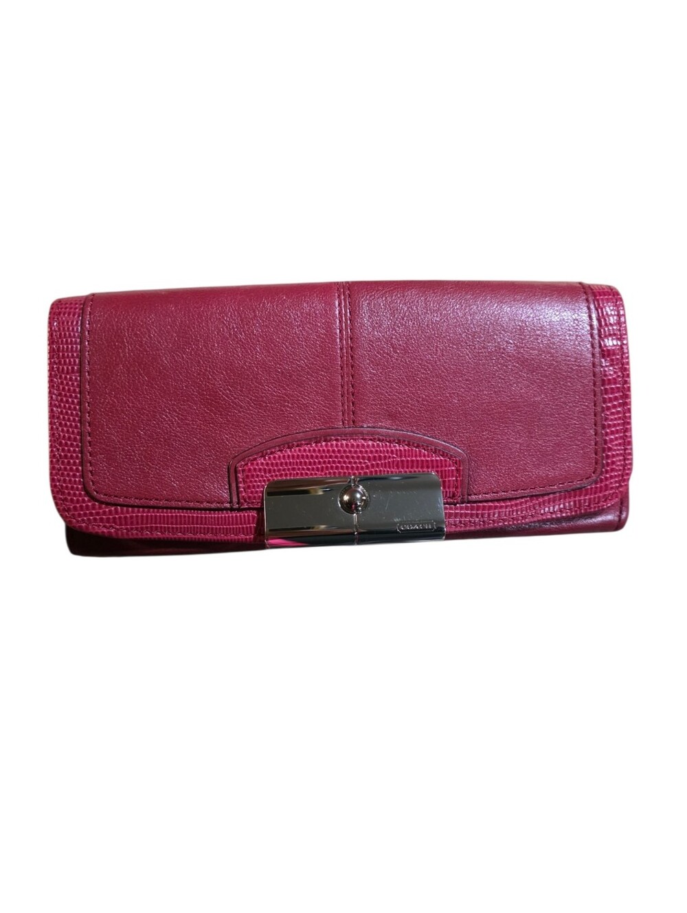 Coach Women's Red Leather Clutch Wallet